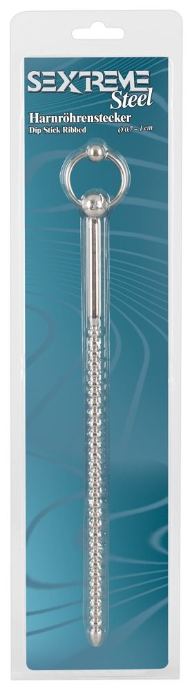 Винтовой уретральный зонд Sextreme Dip Stick Ribbed - 27,7 см.